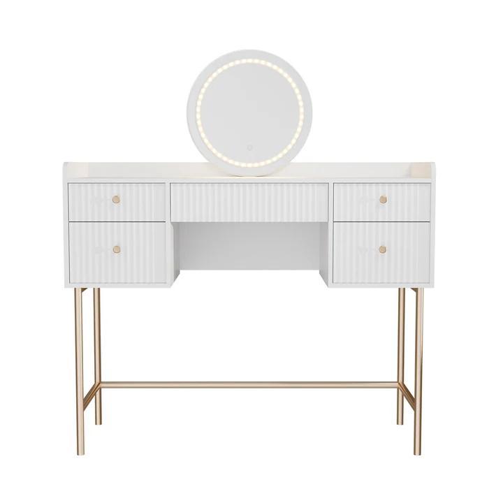 Kaptafel Samira - Incl. Spiegel en LED - Wit, Huis en Inrichting, Tafels | Kaptafels, Nieuw, Verzenden