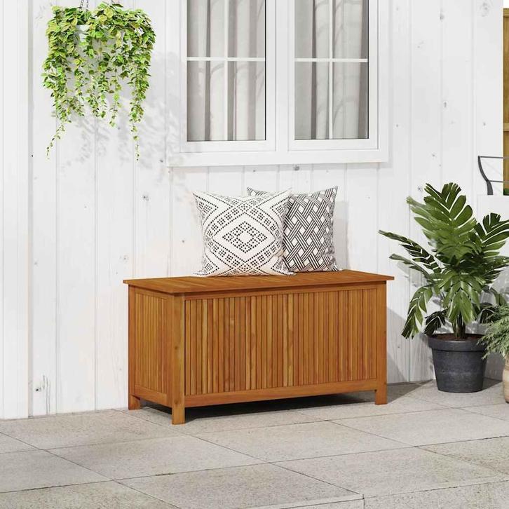vidaXL Tuinbox 113x50x58 cm massief acaciahout, Tuin en Terras, Overige Tuin en Terras, Nieuw, Verzenden