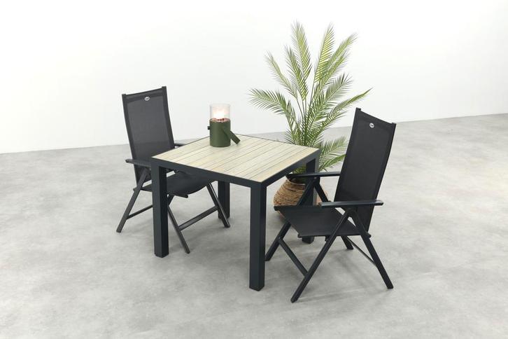 Hartman Napoli/Nola verstelbare tuinset 90x90 cm., Tuin en Terras, Tuinsets en Loungesets, Tuinset, Nieuw, Overige materialen