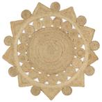 vidaXL Vloerkleed handgemaakt 120 cm gevlochten jute, Verzenden, Nieuw, Bruin