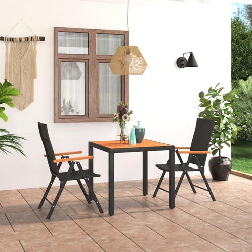 vidaXL 3-delige Tuinset zwart en bruin, Tuin en Terras, Tuinsets en Loungesets, Tuinset, Nieuw, 3 zitplaatsen, Rotan, Verzenden