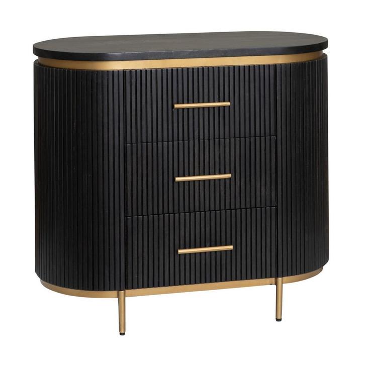 *WOONWINKEL* Tower Living Rivello Ladenkast Ovaal Met Messin, Huis en Inrichting, Kasten | Ladekasten, Nieuw, Verzenden