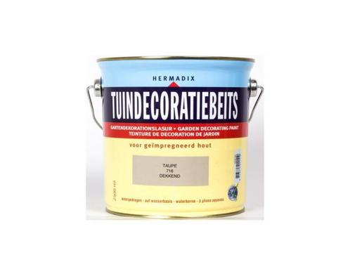 Veiling - Hermadix Tuindecoratiebeits dekkend 716 Taupe - 2,, Doe-het-zelf en Verbouw, Verf, Beits en Lak