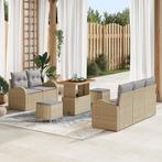 vidaXL 8-delige tuinsofa set met kussens in beige poly, Verzenden, Nieuw, Rotan