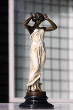 Beeld, lady hair - 35 cm - brons marmer, Antiek en Kunst, Kunst | Designobjecten