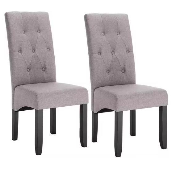 Set van 2 Eetkamerstoelen – Hoge Rugleuning en Houten Poten, Huis en Inrichting, Stoelen, Nieuw, Verzenden