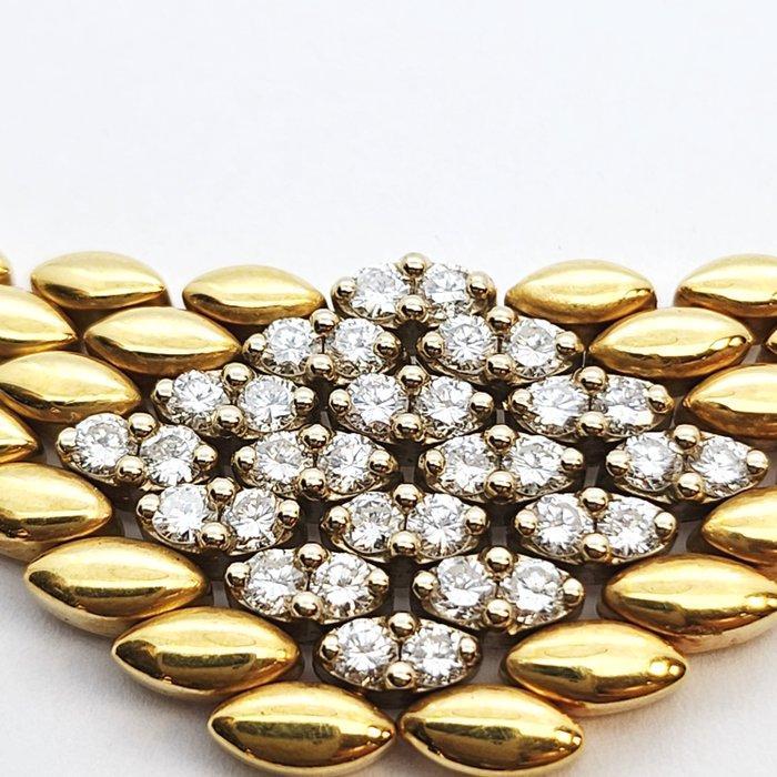 Halsketting - 18 karaat Geel goud, Witgoud - 1.00ct. tw., Sieraden, Tassen en Uiterlijk, Kettingen