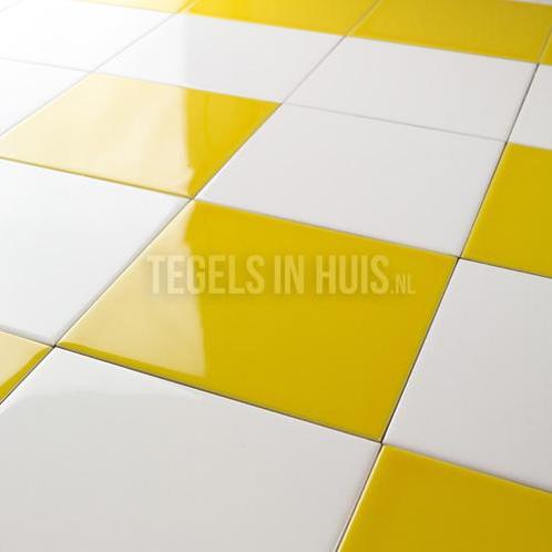 Wandtegels amarillo yema glans geel 15x15 wandtegel, Doe-het-zelf en Verbouw, Tegels, Wandtegels, Nieuw, 10 m² of meer, Keramiek