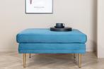 Ottoman - Nanna - Blauw - Fluweel - Jörn, Verzenden, Nieuw