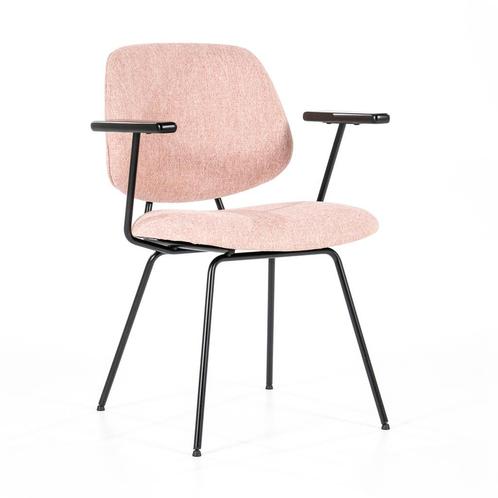 *WOONWINKEL* Eleonora Lynn Roze Eetkamerstoel Met Arm, Huis en Inrichting, Stoelen, Nieuw, Stof, Verzenden