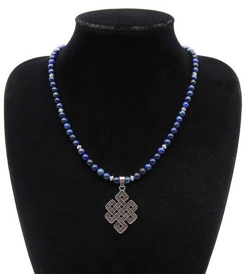Lapis lazuli - Beschermketting - Eindeloos knoopje -, Antiek en Kunst, Antiek | Boeken en Bijbels