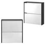 Schoenenkast met spiegels 2 vouwdeuren 67x63x17 cm zwart, Huis en Inrichting, Kasten | Schoenenkasten, Verzenden, Nieuw