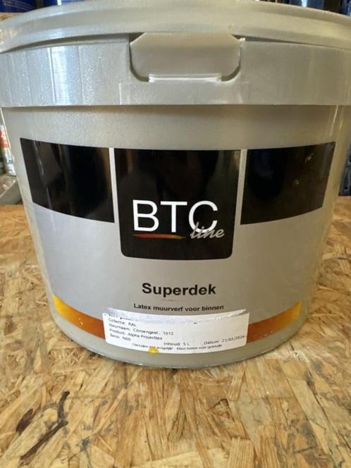 BTC line Superdek - legergroen - 10 liter, Doe-het-zelf en Verbouw, Verf, Beits en Lak, Verf, Groen, Nieuw, 10 tot 15 liter, Ophalen of Verzenden