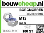 Borgmoeren RVS M12 DIN 985 (100 ST.), Verzenden, Nieuw