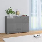 vidaXL Dressoir 107x35x80,5 cm hoogglans grijs, 100 tot 150 cm, Verzenden, Nieuw, 25 tot 50 cm