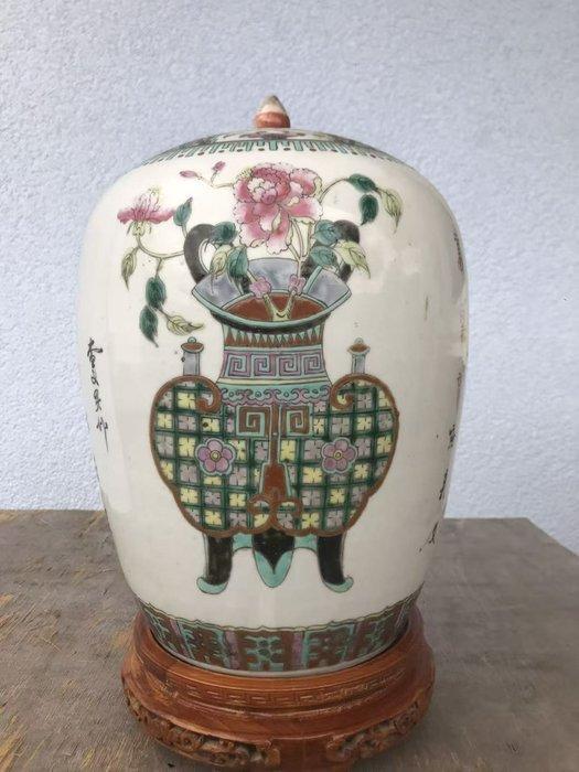 Vaas - Hout, Porselein - China (Zonder Minimumprijs), Antiek en Kunst, Antiek | Overige Antiek