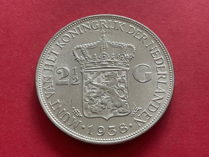 Nederland. Wilhelmina. 2 1/2 Gulden 1938 (Zonder, Postzegels en Munten, Munten | Nederland