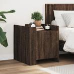 vidaXL Nachtkastje 45x50x50 cm bewerkt hout bruin, Verzenden, Nieuw, Hout