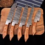 Keukenmes - Chefs knife - Gevouwen staal, tijgerhout -