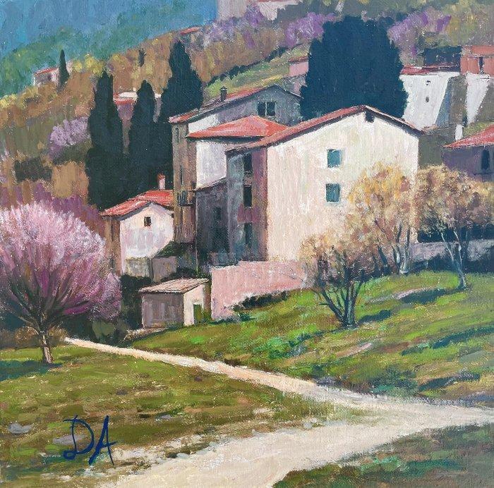 Dido - Il Borgo - The village, Antiek en Kunst, Kunst | Schilderijen | Modern