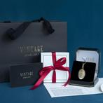 Gouden vintage medaillon met gravure 14 kt, Sieraden, Tassen en Uiterlijk, Kettinghangers, Ophalen of Verzenden, Nieuw