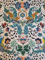 300x280cm! Exclusieve Art Déco stof met papegaaien en