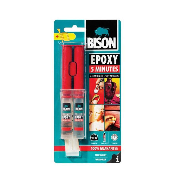 Bison Epoxy Lijm - 2 componenten - 5min droogtijd - 24ml, Hobby en Vrije tijd, Knutselen, Nieuw, Verzenden