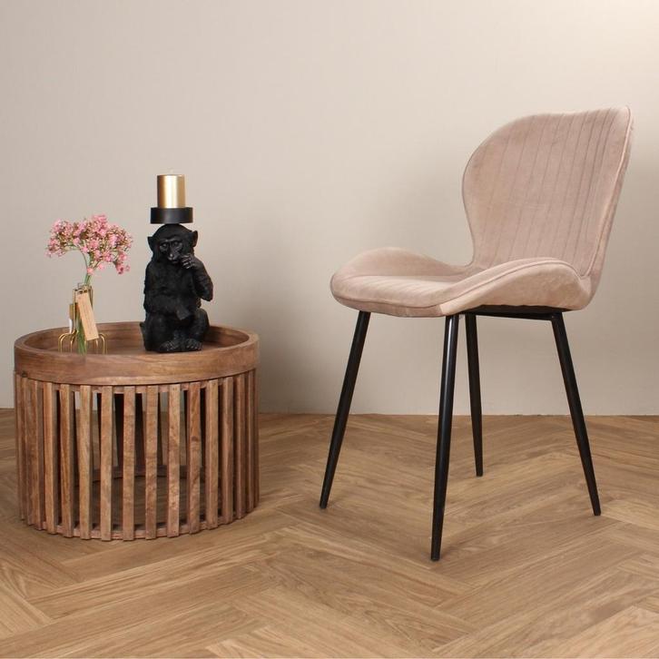 Eetkamerstoel  Velvet Champagne - Armstoel Champagne  -, Huis en Inrichting, Stoelen, Nieuw, Ophalen of Verzenden