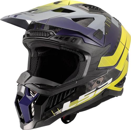 LS2 MX703 X-Force Galuo Grijs H-Vis Geel 06 Crosshelm, Motoren, Kleding | Motorhelmen, Offroadhelm, Heren, 3XL of groter, Nieuw met kaartje