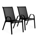 Tuinstoelen set van 2 –  55 x 72 x 90,5 cm – zwart, Ophalen of Verzenden, Nieuw