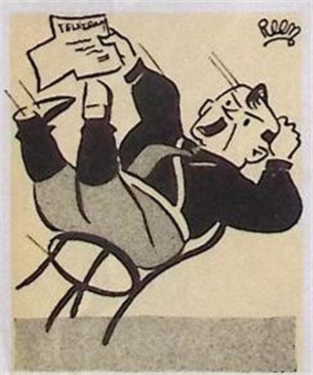 Mussert valt van zn stoel op spotprent (lijst optie), Antiek en Kunst, Kunst | Litho's en Zeefdrukken, Verzenden