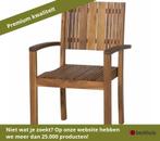 4 stuks Siena Garden Falun Stapelstoel Teak 61x58 cm - Bruin, Ophalen of Verzenden, Nieuw, Overige materialen