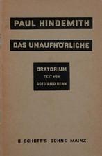 Paul Hindemith - Das Unaufhörliche. Oratorium. Gottfried Ben, Verzenden, Nieuw