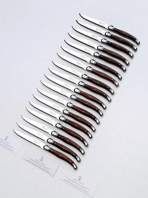 Laguiole - 18x Steak Knives - Brown - style de -, Antiek en Kunst, Antiek | Keukenbenodigdheden