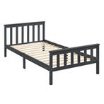 Houten bed Breda met bedbodem 90x200 cm donkergrijs, Huis en Inrichting, Slaapkamer | Bedden, Verzenden, Nieuw