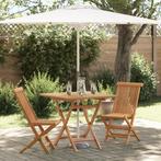 vidaXL 3-delige vouwbare tuin bistro set van massief, Tuin en Terras, Tuinsets en Loungesets, Verzenden, Nieuw, Hout