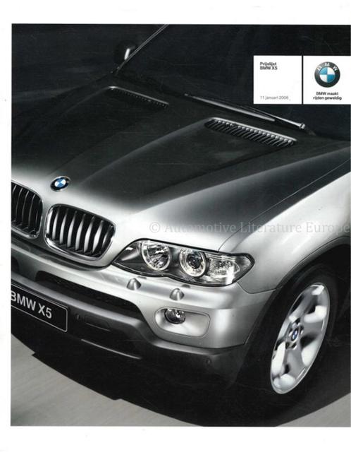 2006 BMW X5 PRICELIJST NEDERLANDS, Boeken, Auto's | Folders en Tijdschriften, Porsche