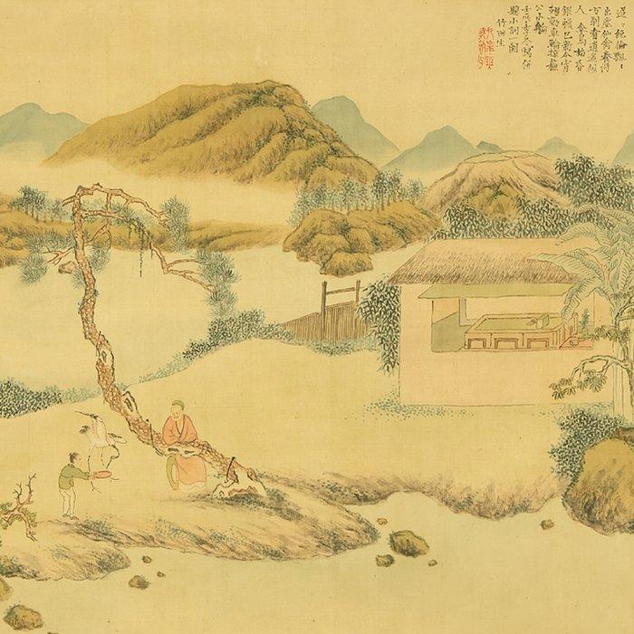 Zen-inspired Painting of Recluse Accompanied by Crane, Antiek en Kunst, Antiek | Overige Antiek