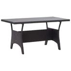 OP=OP! Tuintafel Poly Rattan - Tweedekansje - Zwart, Ophalen of Verzenden, Nieuw, Rechthoekig, Kunststof
