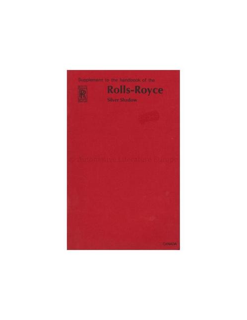 1968 ROLLS ROYCE SILVER SHADOW INSTRUCTIEBOEKJE SUPPLEMENT, Auto diversen, Handleidingen en Instructieboekjes