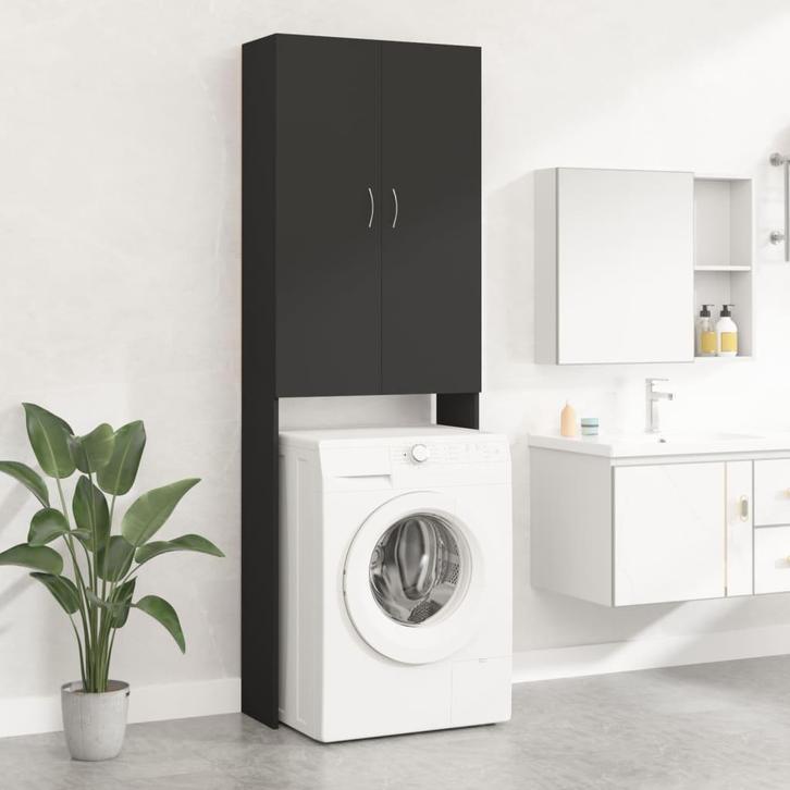 vidaXL Wasmachinekast 64x25,5x190 cm zwart, Witgoed en Apparatuur, Wasmachines, Nieuw, Verzenden