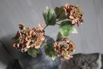 Namaak Hortensia 3 bloemen brown/camel 82 cm, Ophalen of Verzenden, Nieuw