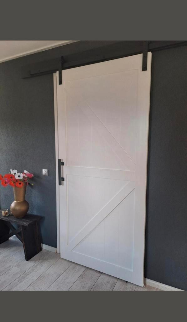 Binnendeur, schuifdeur, barnwooddeur (met railsysteem), Doe-het-zelf en Verbouw, Deuren en Horren, Schuifdeur, Nieuw, Glas, Hout