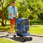 TRUUSK Hondenbuggy Blauw - Opvouwbaar met Regenhoes - Bekerh, Dieren en Toebehoren, Verzenden, Nieuw