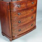 Bow front commode met oplopende lade bloemmahonie ca 1825 No, Antiek en Kunst, Ophalen of Verzenden