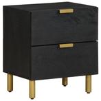 vidaXL Nachtkastje 40x33x46 cm massief mangohout zwart, Minder dan 45 cm, Verzenden, Nieuw, Minder dan 55 cm