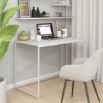 vidaXL Computerbureau 110x60x70 cm bewerkt hout wit, Verzenden, Nieuw