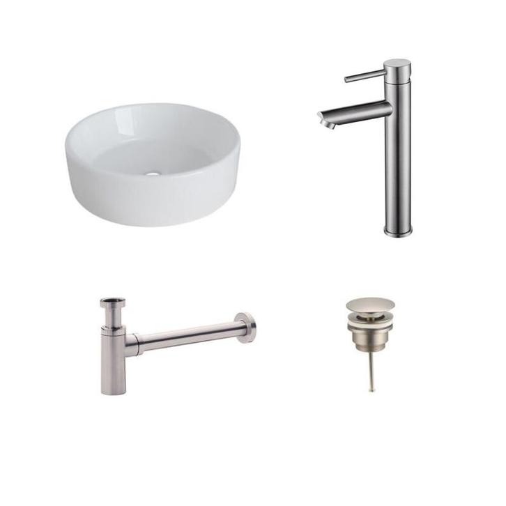 Sani Royal Keramische Waskomset Viola RVS, Doe-het-zelf en Verbouw, Sanitair