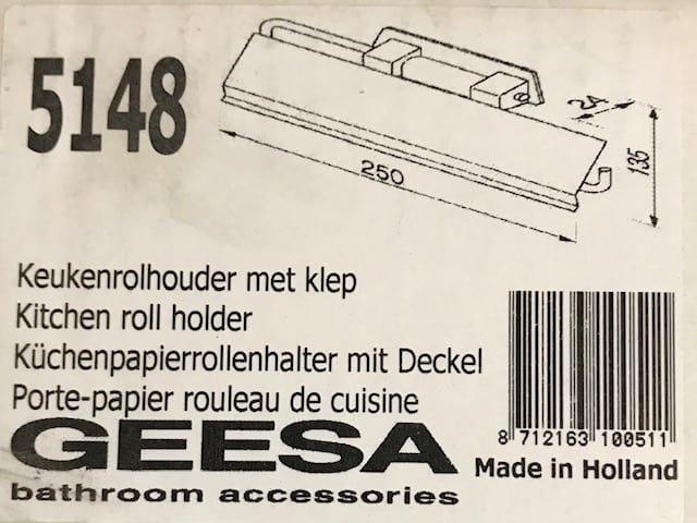 Geesa - Geesa Keukenrolhouder met klep Chroom, Huis en Inrichting, Overige Huis en Inrichting, Nieuw, Ophalen of Verzenden