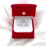 18 Krt. Witgouden ring met diamanten 0,18 ct. ; LA DIVA, Gebruikt, Overige kleuren, Ophalen of Verzenden, 17 tot 18
